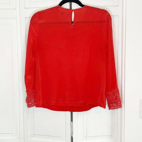 Madewell Broadway & Broome Red Silk Blouse - Picture 6 of 6